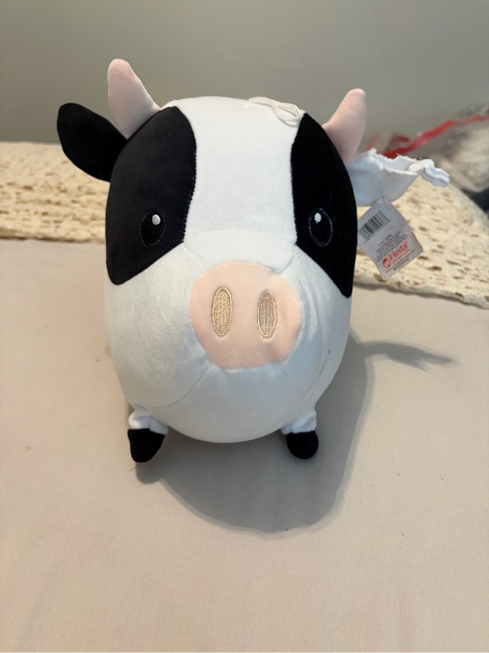 Plush Chubby Cow - White & Black